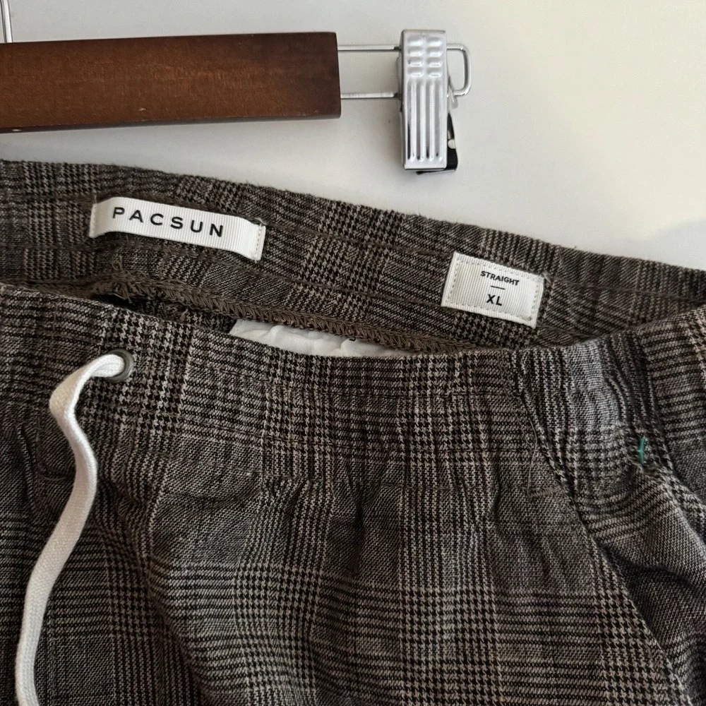Pacsun Straight Fit Trousers Sz XL 100% Cotton Natural Fibers Houndstooth Fall